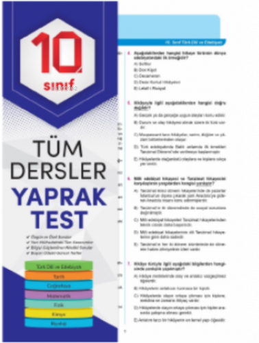 10 Sınıf Tüm Dersler Yaprak Test