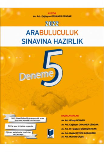 2022 Arabuluculuk Sınavına Hazırlık 5 Deneme