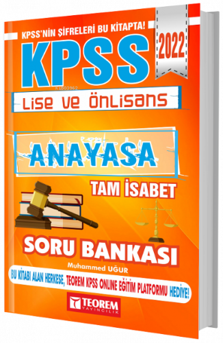 2022 KPSS Lise Ön Lisans Anayasa Tam İsabet Soru Bankası