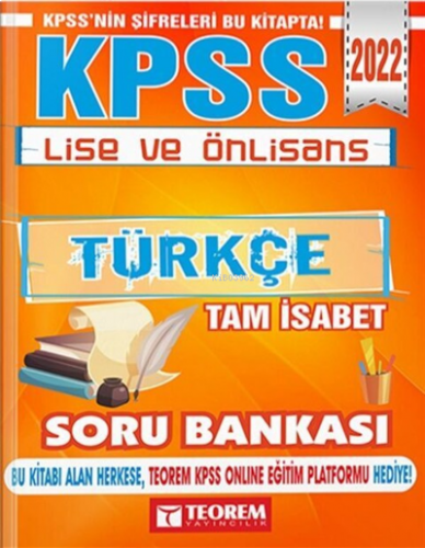 2022 KPSS Lise ve Önlisans Tam İsabet Türkçe Teorem Yayıncılık