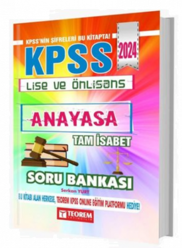 2024 KPSS Lise Ön Lisans Tam İsabet Anayasa Soru Bankası