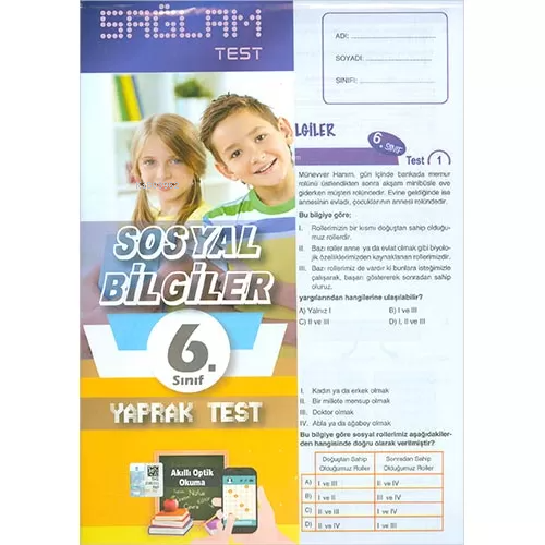 6.Sınıf Sosyal Bilgiler Sağlam Yaprak Test