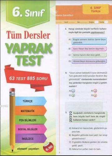 6. Sınıf Tüm Dersler Yaprak Test