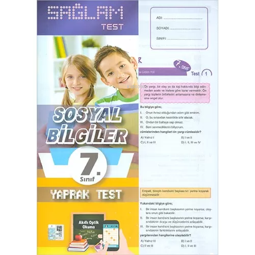 7.Sınıf Sosyal Bilgiler Sağlam Yaprak Test