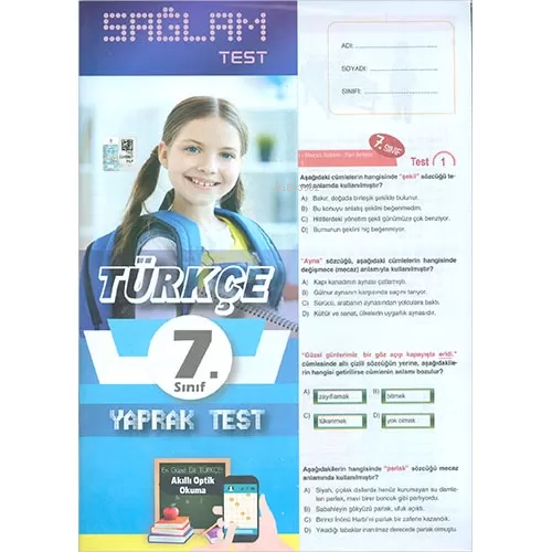 7. Sınıf Türkçe Sağlam Yaprak Test