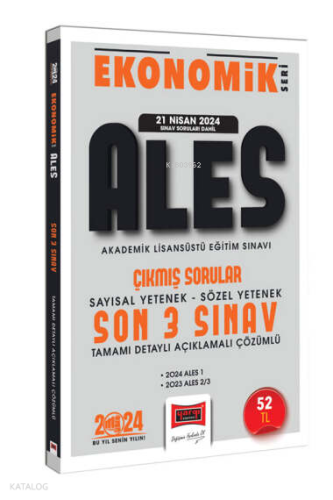 ALES Ekonomik Seri Çıkmış Sorular Tamamı Çözümlü Son 3 Sınav