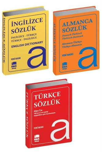 Almanca Ingilizce Türkçe Sözlükler (3 Kitap Set Biala Kapak)