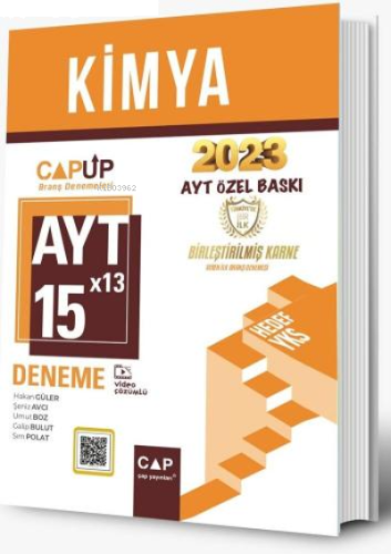 Çap Yayınları AYT Kimya 15X13 Up Deneme 2023 Özel Baskı