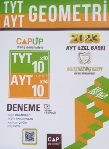 Çap Yayınları TYT AYT Geometri Deneme 2023 Özel Baskı