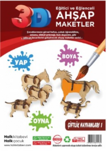 Çiftlik Hayvanları -1 ;Ahşap Maket