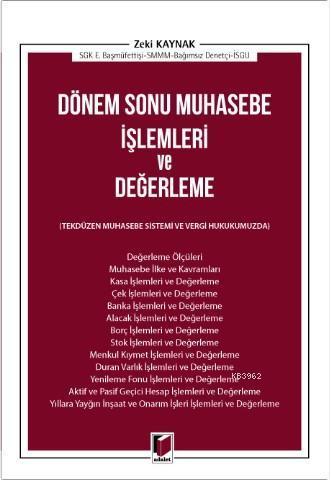 Dönem Sonu Muhasebe İşlemleri ve Değerleme