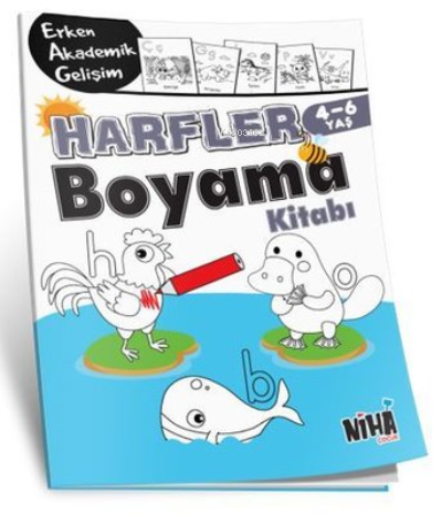 Harfler Boyama Kitabı 4-6 Yaş - Erken Akademik Gelişim