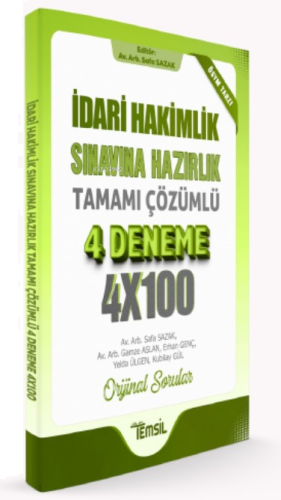 İdari hakimlik sınavına hazırlık tamamı çözümlü 4 deneme