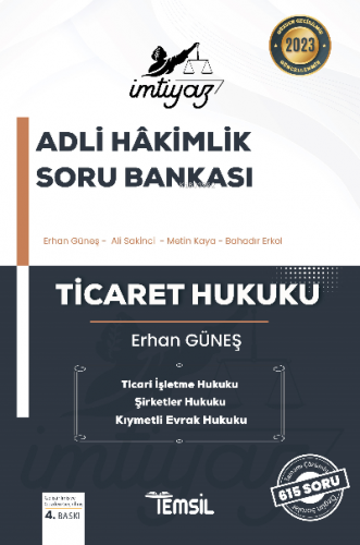 İmtiyaz Adli Hakimlik Soru Bankası Ticaret Hukuku