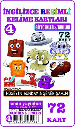 İngilizce 04.Giyecek ve Takılar Resimli Kelime Kartları 72-Kart