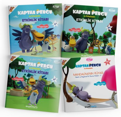 Kaptan Pengu ve Arkadaşları Etkinlik Kitapları Seti - 4 Kitap Takım - 