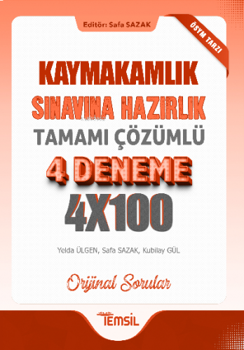 Kaymakamlık Sınavına Hazırlık Tamamı Çözümlü 4 Deneme