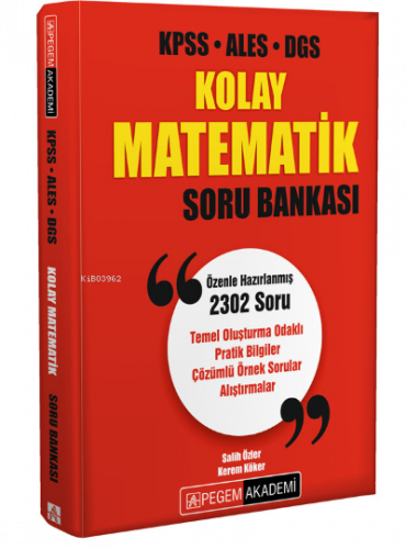 KPSS ALES DGS Kolay Matematik Soru Bankası