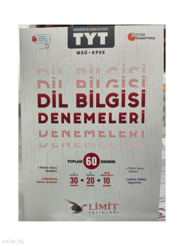 Limit Yayınları TYT MSÜ KPSS Dil Bilgisi Denemeleri