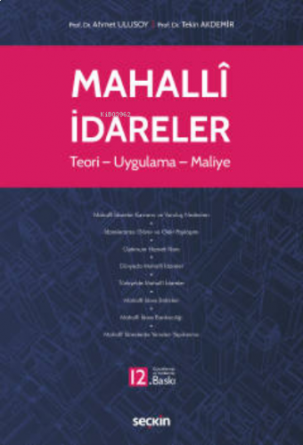 Mahallî İdareler;Teori – Uygulama – Maliye