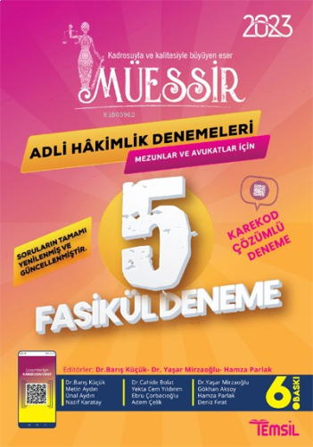 Müessir Adli Hakimlik Cevaplı Denemeleri- 2023 5 Fasikül Deneme Karekod Çözümlü Deneme