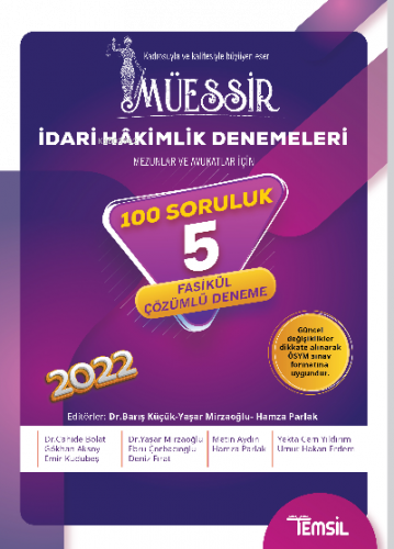 Müessir İdari Hakimlik Denemeleri Tamamı Çözümlü 5 Deneme