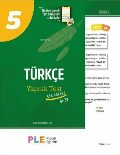 PLE - 5.Sınıf - Türkçe - Yaprak Test (1-32)