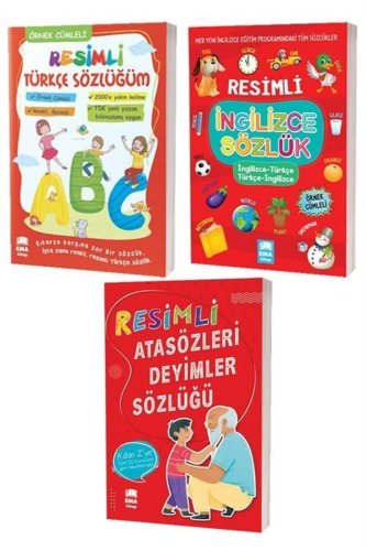 Resimli Türkçe Ingilizce Ve Atasözleri Deyimler Sözlükleri - 3 Kitap S