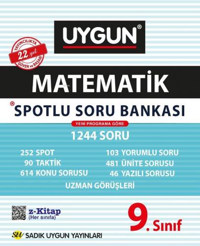 Sadık Uygun Yayınları 9. Sınıf Matematik Spotlu Soru Bankası Sadık Uyg