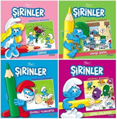 Şirinler Hikayeli Boyama Seti (4 Kitap Takım)