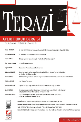 Terazi Aylık Hukuk Dergisi – 2019 Yılı Abonelik