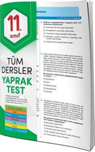 Tüm Dersler Yaprak Test 11. Sınıf /4 Element