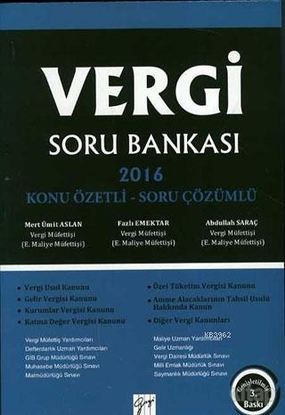 Vergi Soru Bankası 2016 - Konu Özetli Soru Çözümlü