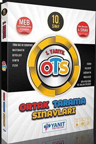 Yanıt Yayınları 10. Sınıf 1. Yarıyıl Ortak Tarama Sınavları