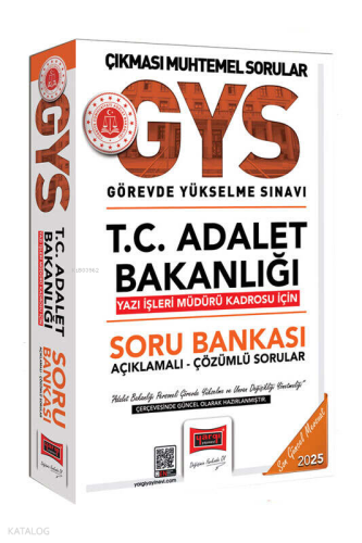 Yargı Yayınları 2025 GYS T.C Adalet Bakanlığı Yazı İşleri Müdürü Kadro