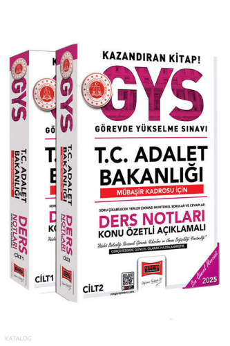 Yargı Yayınları 2025 T.C Adalet Bakanlığı Mübaşir Kadrosu İçin Ders Notları (2 Cilt)