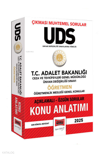 Yargı Yayınları 2025 T.C Adalet Bakanlığı UDS Ceza ve Tevkifevleri Genel Müdürlüğü Ünvan Değişikliği Sınavı Öğretmen Konu Anlatımı