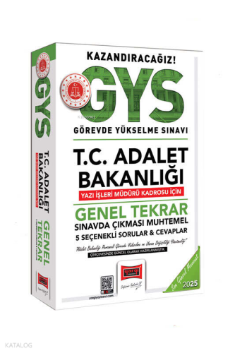 Yargı Yayınları 2025 T.C Adalet Bakanlığı Yazı İşleri Müdürü Kadrosu İçin Genel Tekrar