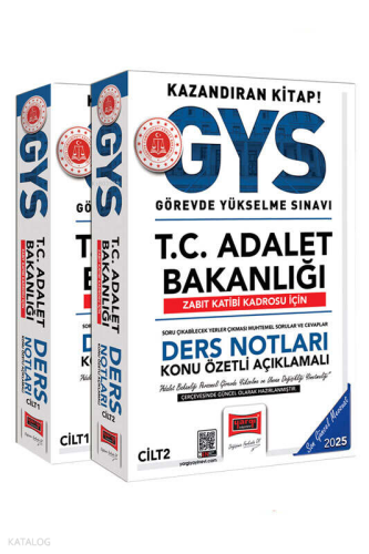 Yargı Yayınları 2025 T.C Adalet Bakanlığı Zabıt Katibi Kadrosu İçin Ders Notları (2 Cilt)