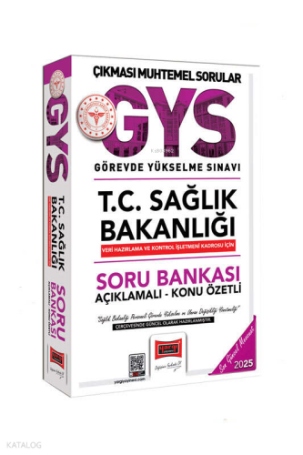 Yargı Yayınları 2025 T.C Sağlık Bakanlığı Veri Hazırlama ve Kontrol İşletmeni İçin Soru Bankası