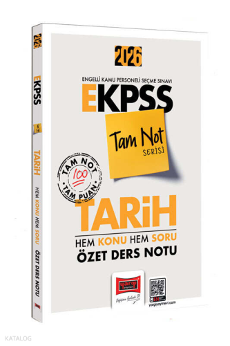 Yargı Yayınları 2026 E-KPSS Tam Not Serisi Tarih Hem Konu Hem Soru Özet Ders Notu