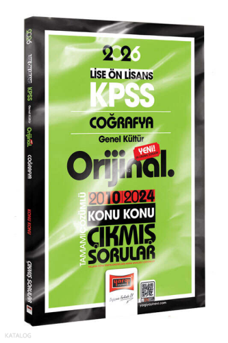 Yargı Yayınları 2026 KPSS Lise-Önlisans Coğrafya Orijinal 2010-2024 Konu Konu Çıkmış Sorular