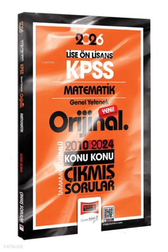 Yargı Yayınları 2026 KPSS Lise-Önlisans Matematik Orijinal 2010-2024 Konu Konu Çıkmış Sorular
