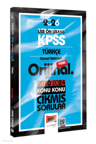 Yargı Yayınları 2026 KPSS Lise-Önlisans Türkçe Orijinal 2010-2024 Konu Konu Çıkmış Sorular