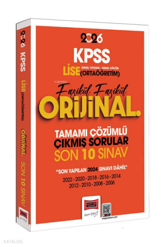 Yargı Yayınları 2026 KPSS Lise-Ortaöğretim GK-GY Fasikül Fasikül Orijinal Tamamı Çözümlü Çıkmış Son 10 Sınav