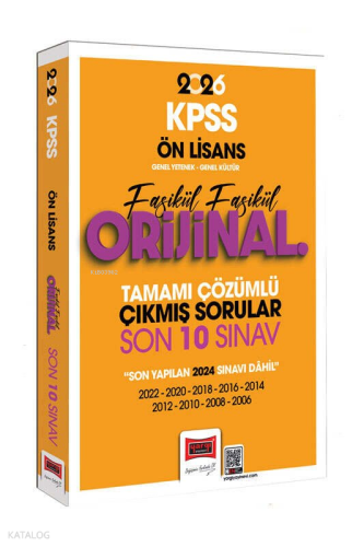 Yargı Yayınları 2026 KPSS Ön Lisans GK-GY Fasikül Fasikül Orijinal Tamamı Çözümlü Çıkmış Son 10 Sınav