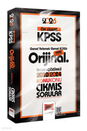 Yargı Yayınları 2026 KPSS Ön Lisans GK-GY Orijinal 2010-2024 Konu Konu Çıkmış Sorular