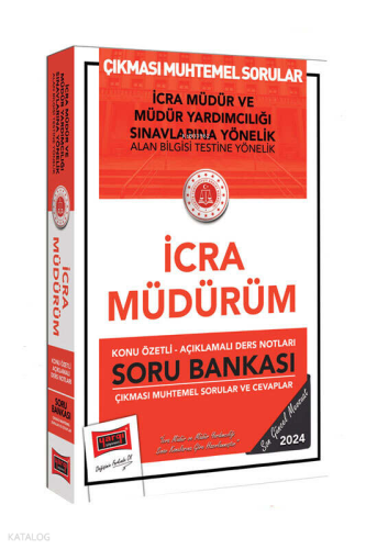 Yargı Yayınları Adalet Bakanlığı Çıkması Muhtemel Sorular İcra Müdürüm Soru Bankası
