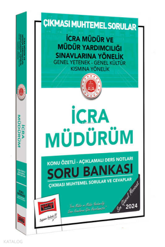 Yargı Yayınları Adalet Bakanlığı İcra Müdür ve Müdür Yardımcılığı Sınavlarına Yönelik İcra Müdürüm Soru Bankası