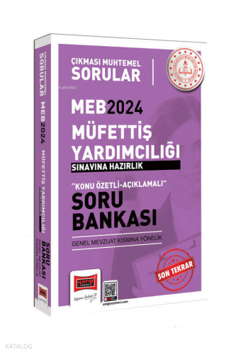 Yargı Yayınları Çıkması Muhtemel MEB Müfettiş Yardımcılığı Sınavlarına Hazırlık Konu Özetli Soru Bankası